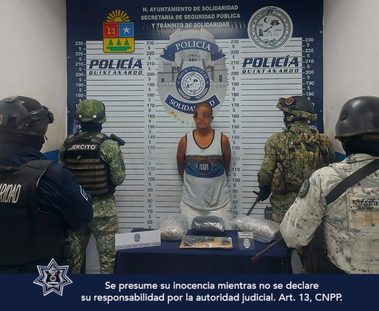 Aseguran a un masculino con arma de fuego y drogas