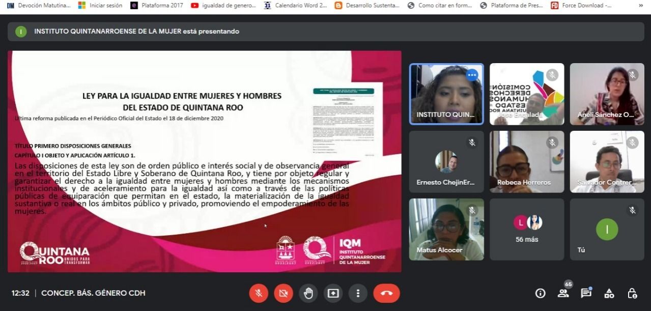 Capacita IQM a personal de la CDHEQROO sobre Género e Igualdad Sustantiva
