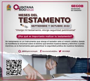 Invita Secretaría de Gobierno aprovechar Meses del Testamento