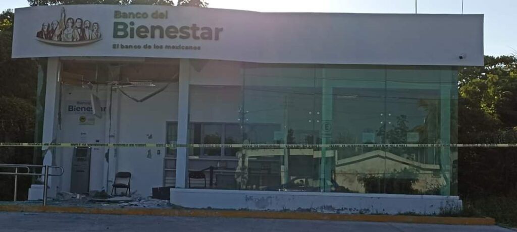 Intentan robar cajero automático del Banco del Bienestar en Chetumal 