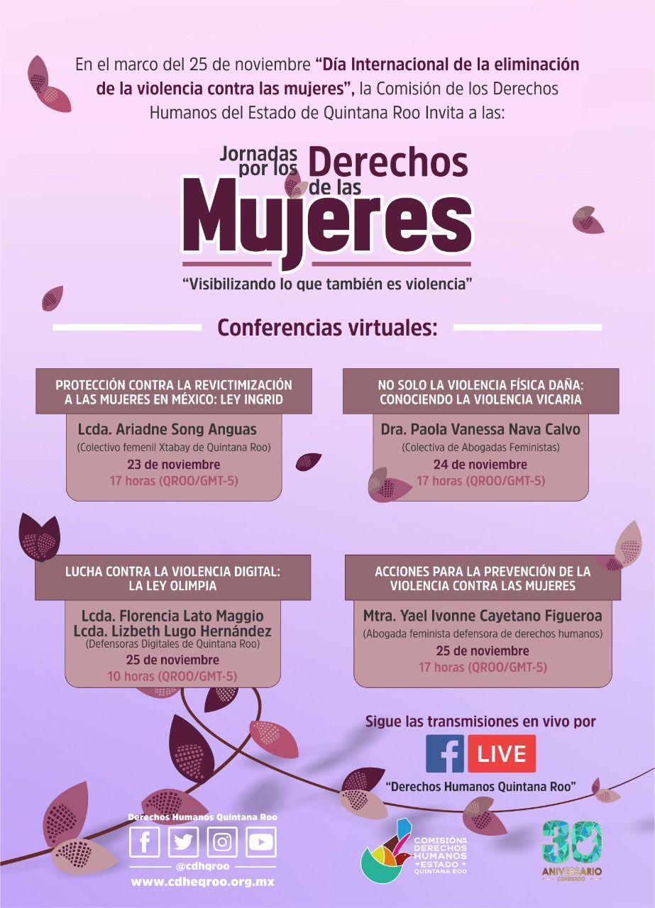 Necesario conocer y visibilizar las distintas formas de violencia contra las mujeres: CDHEQROO