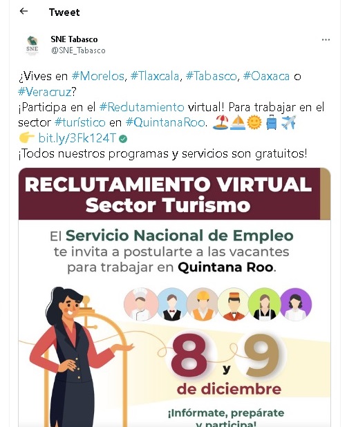 Reclutan trabajadores en Morelos, Tlaxcala, Tabasco, Oaxaca y Veracruz para la Riviera Maya