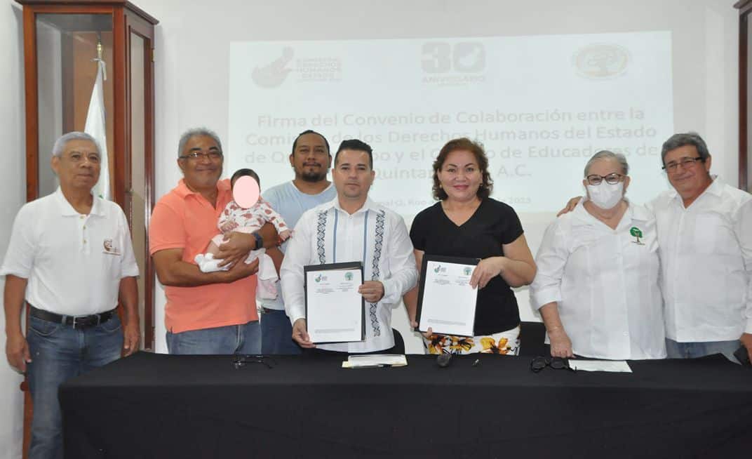Se alían CDHEQROO y Colegio de Educadores a favor de los derechos humanos