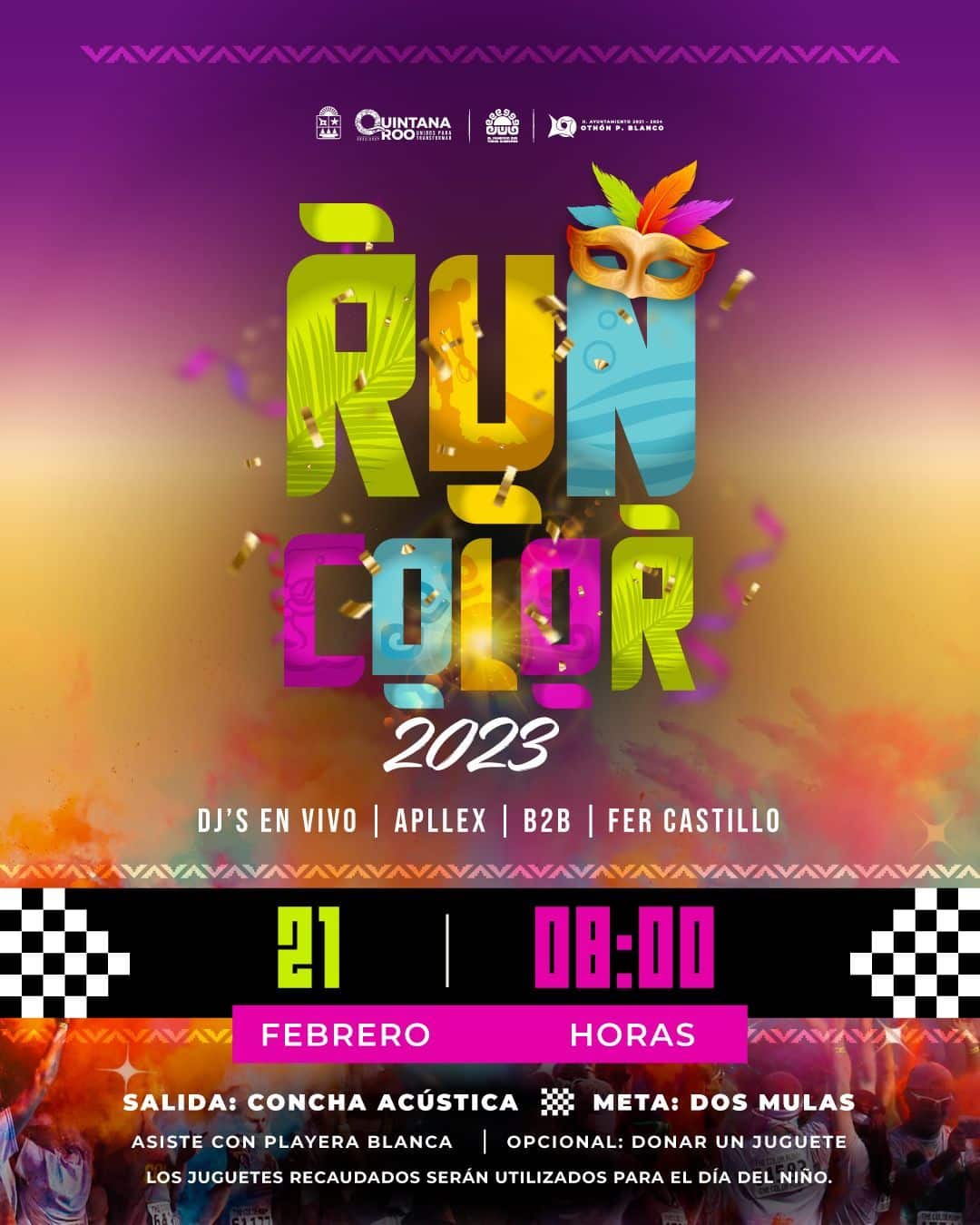 Todo listo para el regreso de la gran carrera de colores en el Carnaval Chetumal 2023
