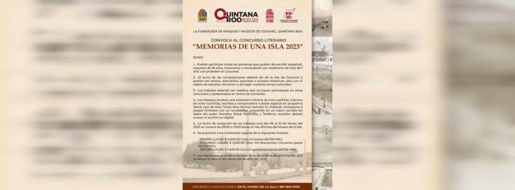 Convocan al concurso literario “Memorias de una Isla”