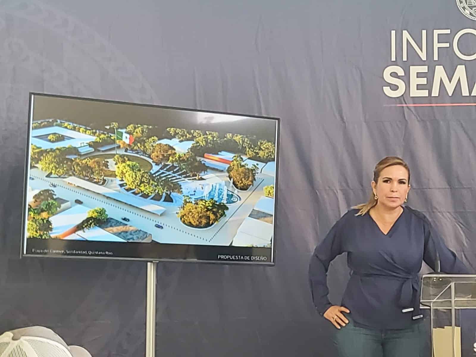 Develan futura imagen de la plaza 28 de Julio de Playa del Carmen