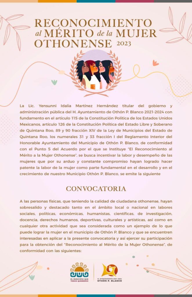 IMPIEMH lanza convocatoria para el reconocimiento a la mujer othonense