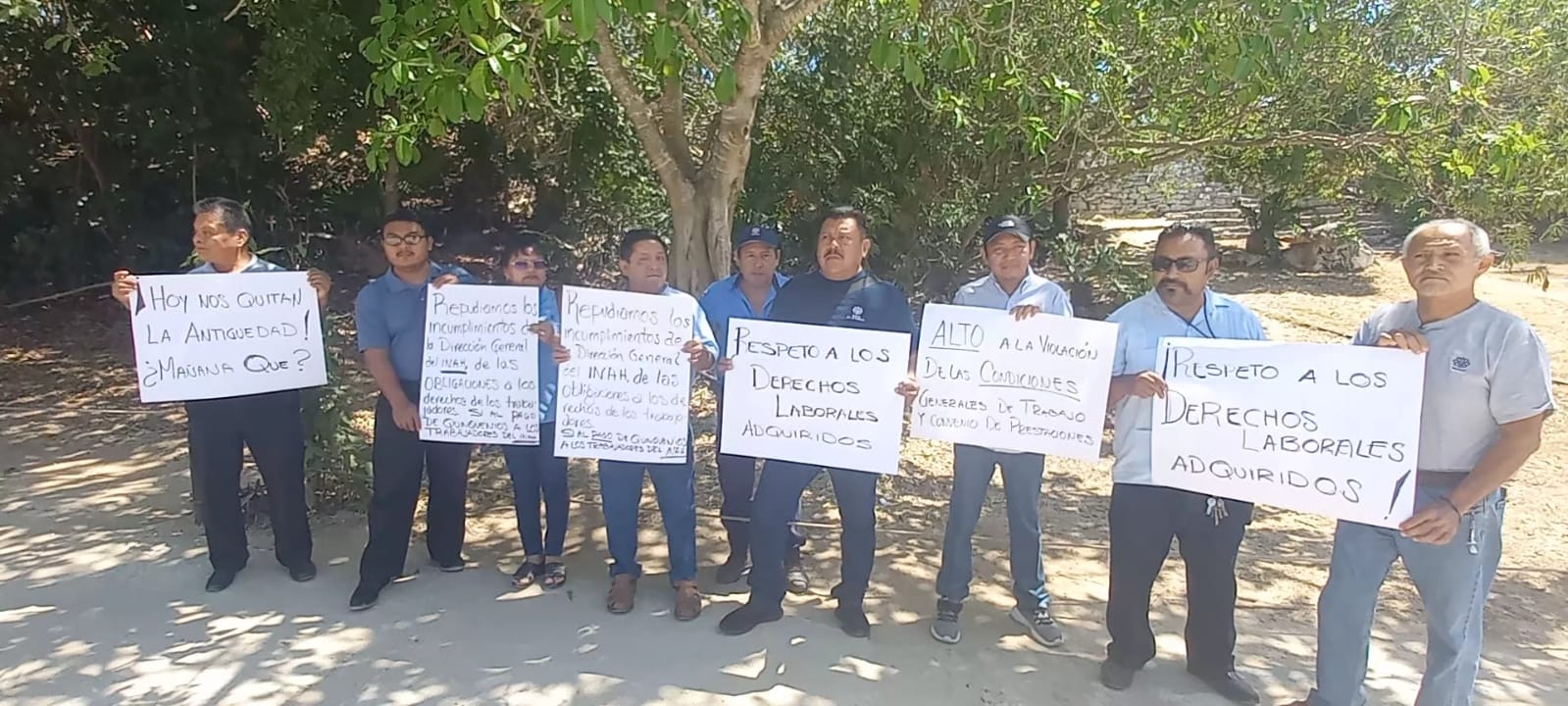 Se suman trabajadores del INAH en Tulum a paro nacional; exigen pago de prestaciones laborales
