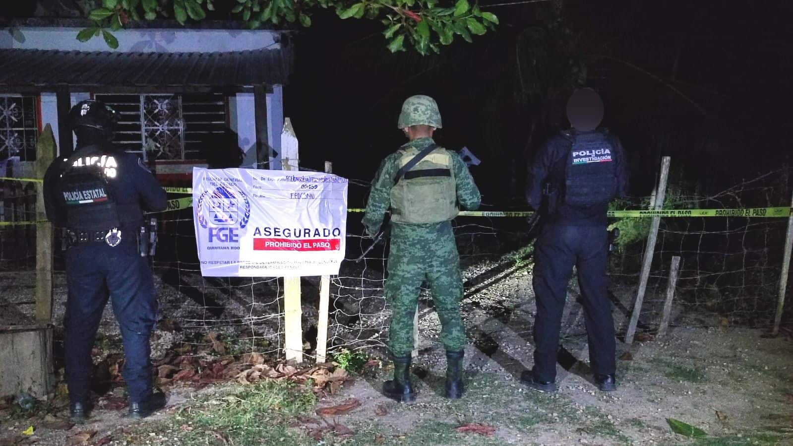 Cumplimenta FGE Quintana Roo orden de cateo en un inmueble al Sur de Quintana Roo; asegura droga, equipo táctico y cartuchos útiles