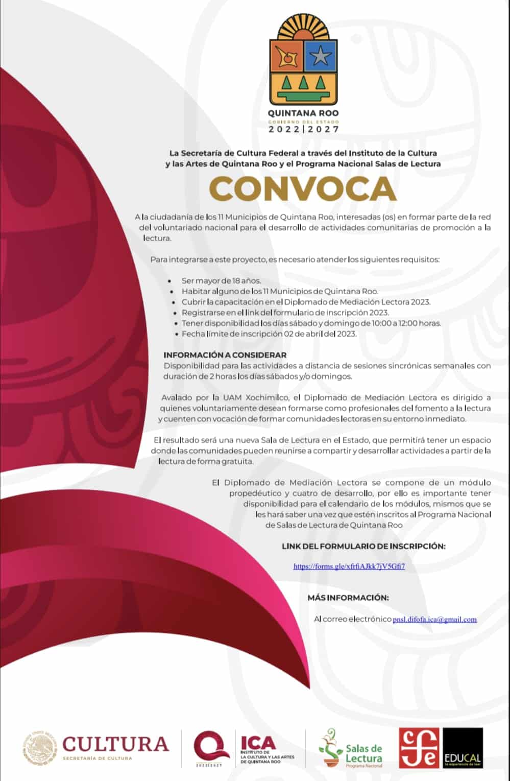 Invitan a participar en la convocatoria de fomento a la lectura en Quintana Roo