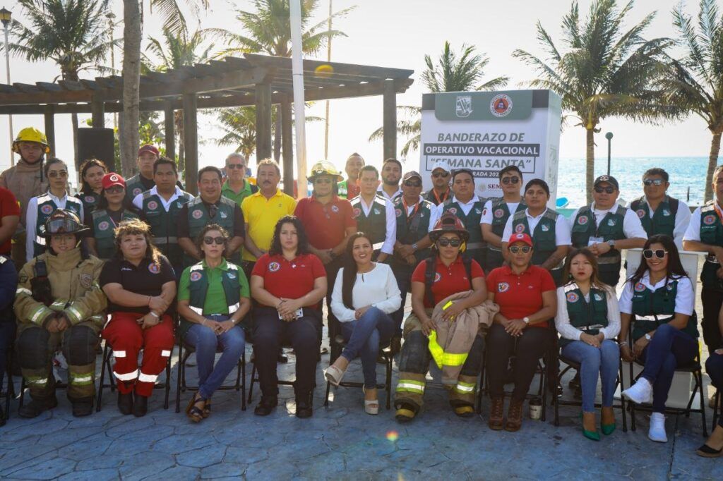 Blanca Merari da el banderazo de inicio del operativo vacacional de Semana Santa en Puerto Morelos