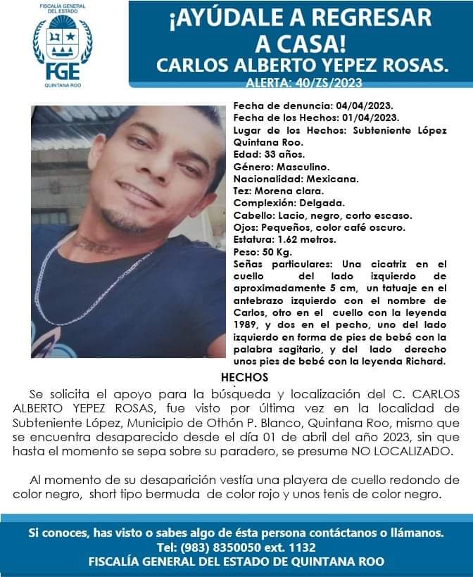 Creen que hombre desaparecido en Subteniente López fue hallado asesinado en Belice