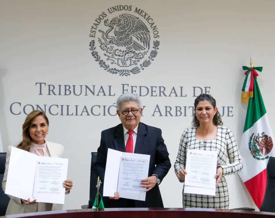 Firma Mara Lezama convenio con Tribunal Federal de Conciliación y Arbitraje