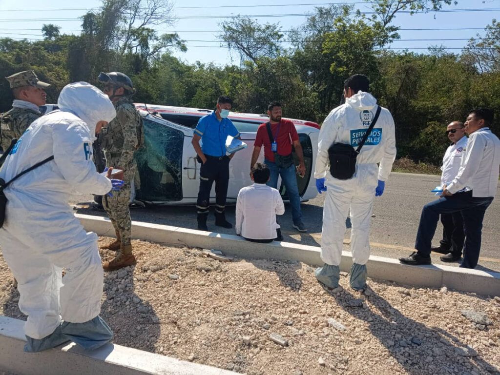 Trágico accidente sobre la carretera federal 307.Fallece trabajador del Tren Maya