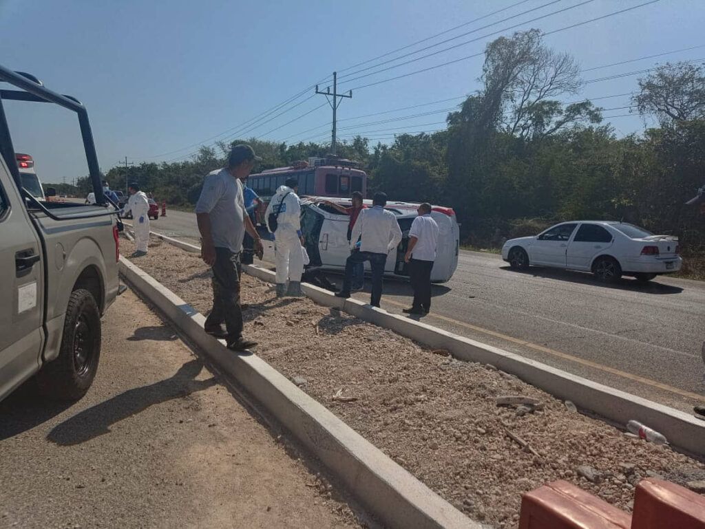 Trágico accidente sobre la carretera federal 307.Fallece trabajador del Tren Maya