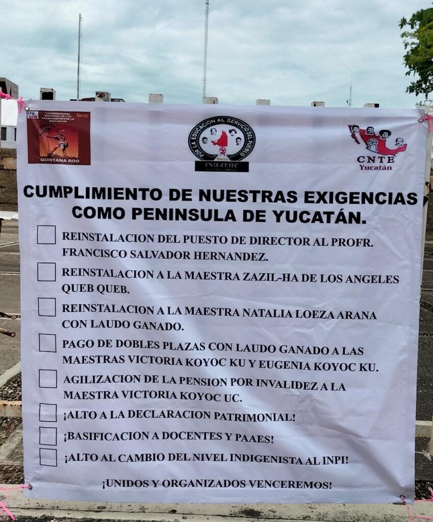 Se suman integrantes del CNTE en Quintana Roo a paro nacional para exigir reinstalación de docentes cesados