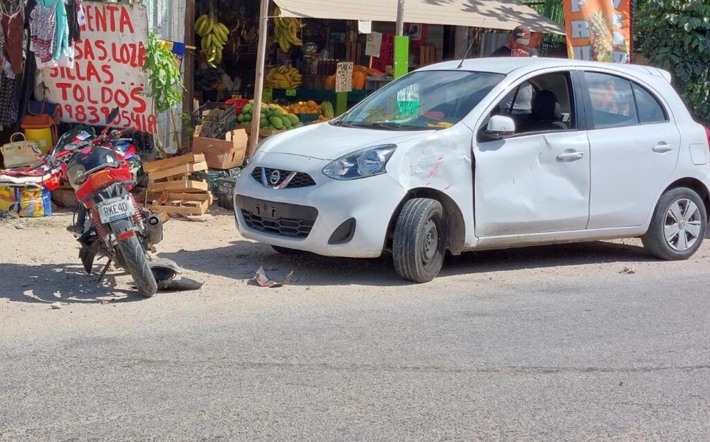 Choque entre una moto y un vehículo particular se registró en las inmediaciones del asentamiento irregular In-House