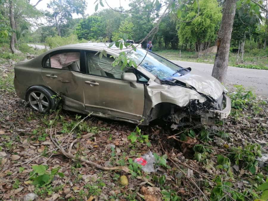 Acelerado conductor choco contra un árbol a la altura de la cárcel municipal