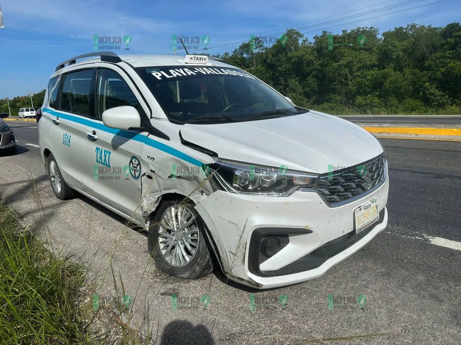Accidente entre un taxi y un vehículo particular pasando Punta Venado
