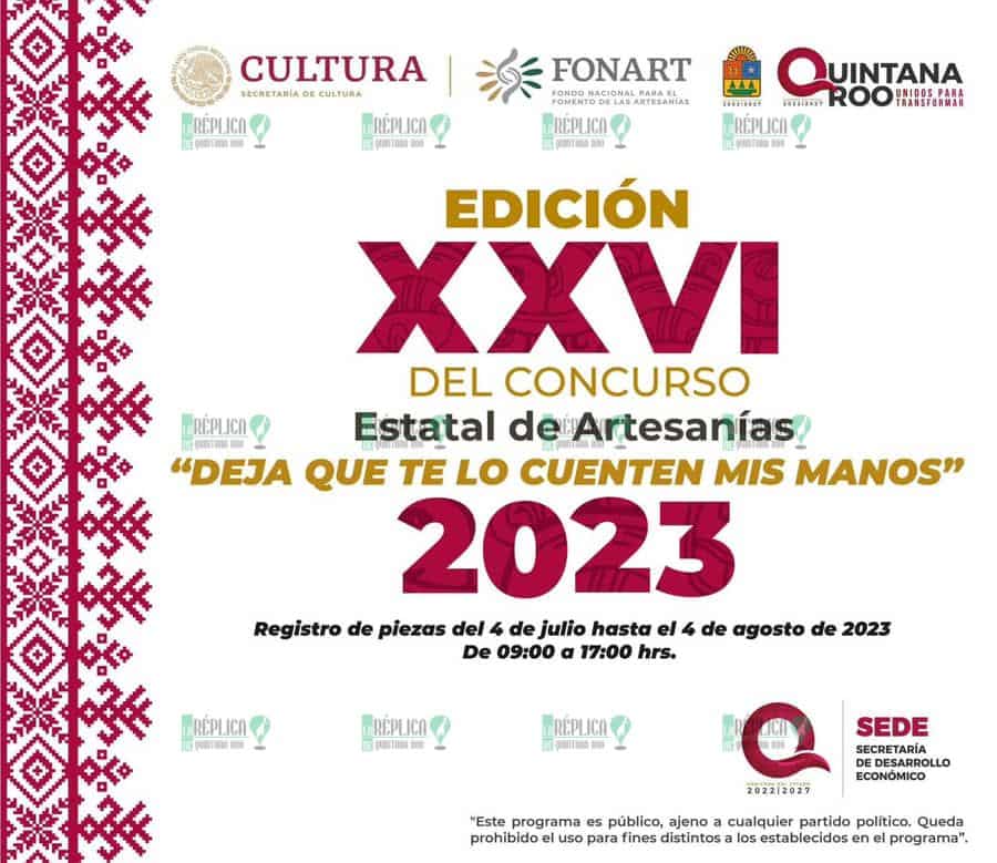 SEDE convoca a las y los artesanos al XXVI Concurso Estatal “Deja que te lo Cuenten mis Manos 2023”