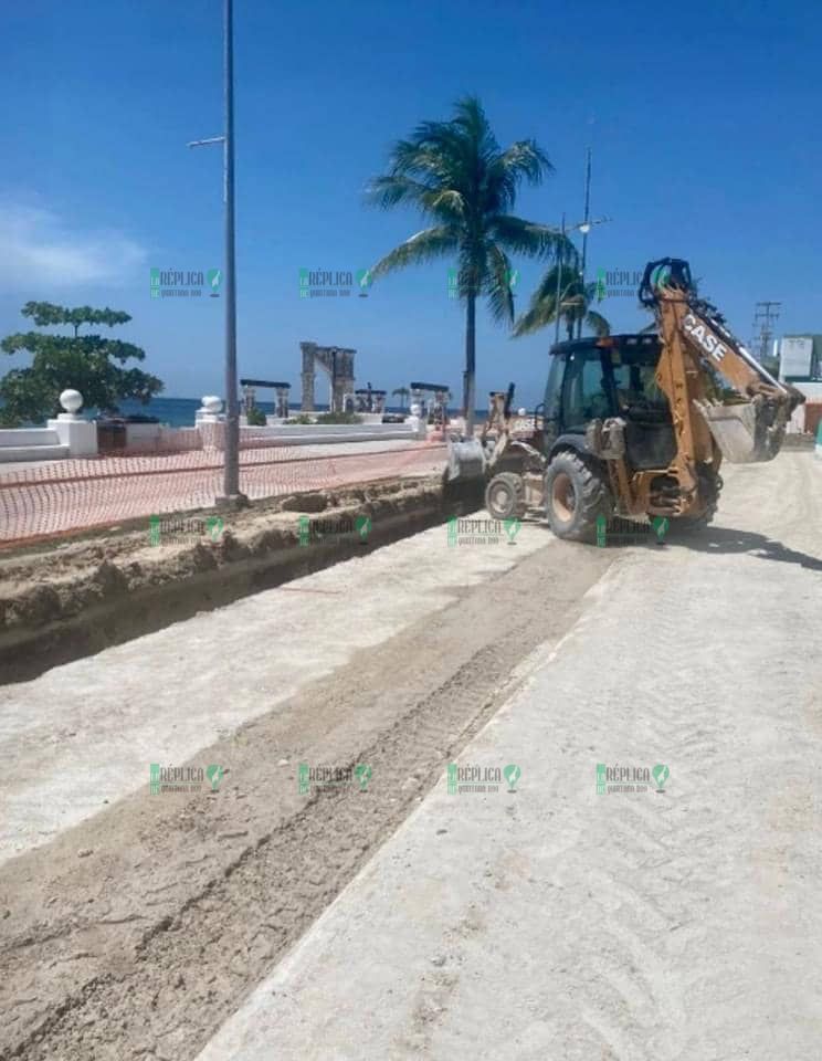 Avanza CAPA en los trabajos de “Sustitución del colector de Aguas Residuales de la avenida Rafael E. Melgar” en Cozumel