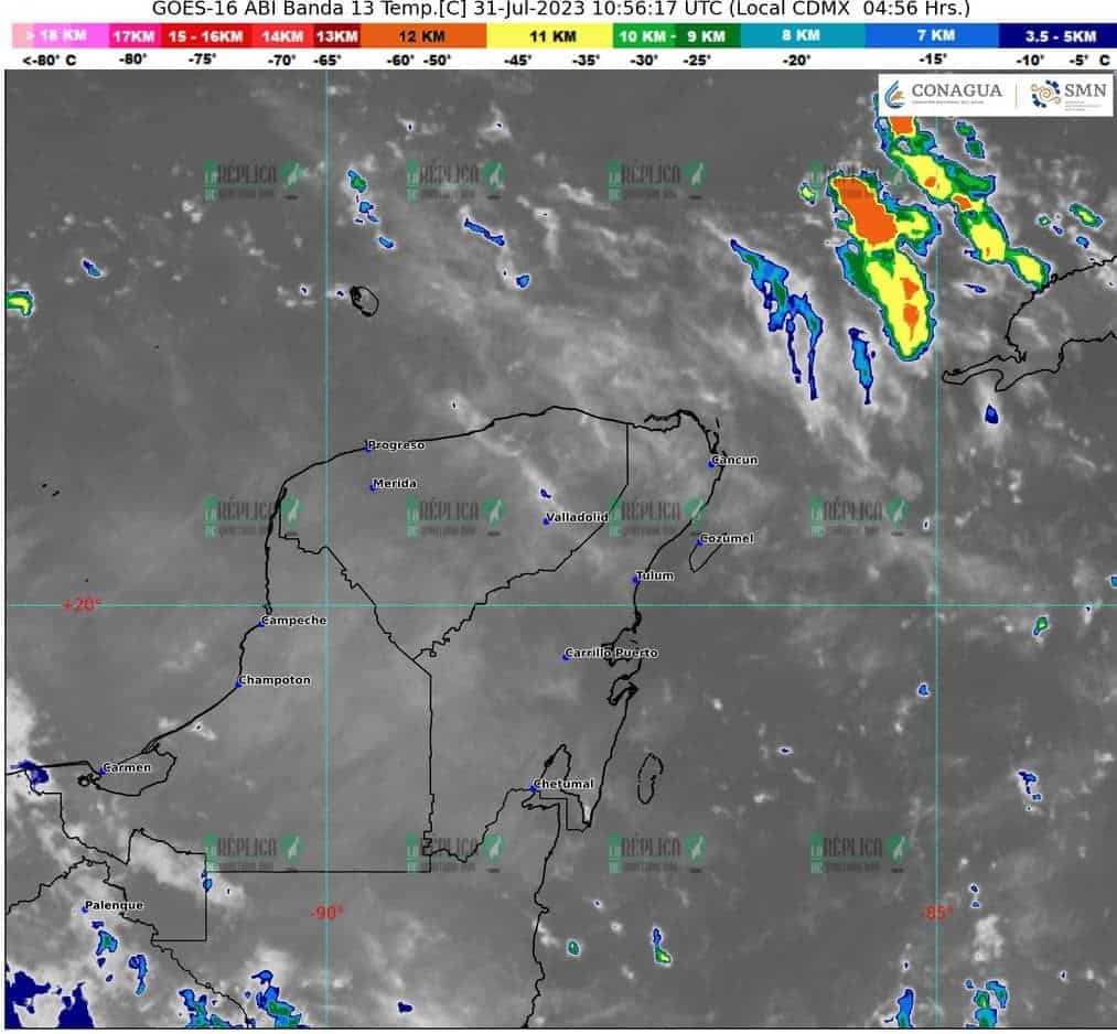 Alterna calor con chubascos en Quintana Roo