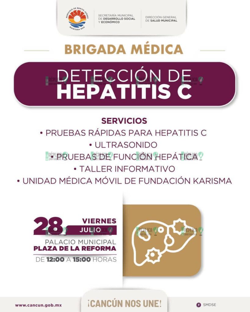 Invitan a paerticipar en brigada médica para la detección de hepatitis en el palacio municipal