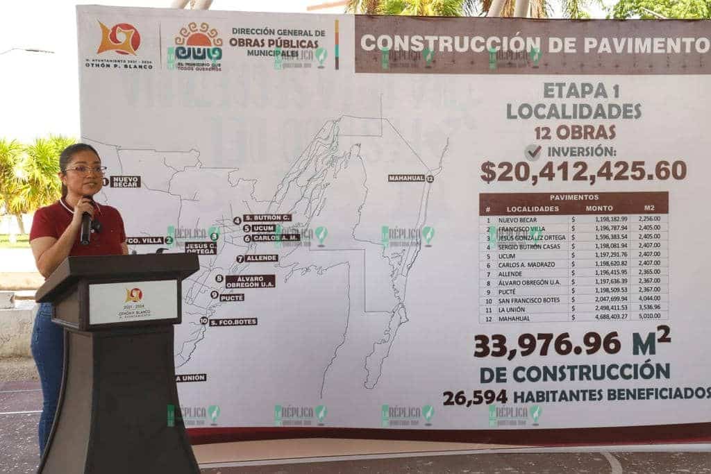 Anuncia Yensunni Martínez construcción de pavimentos con inversión de 20 MDP