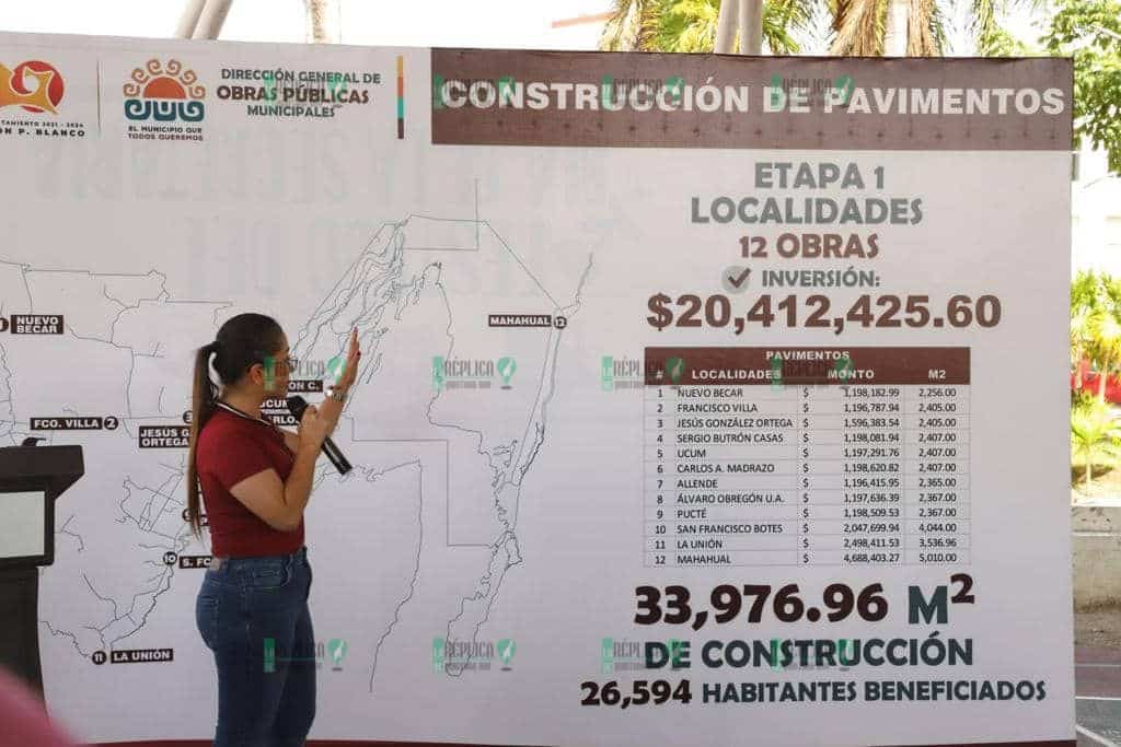 Anuncia Yensunni Martínez construcción de pavimentos con inversión de 20 MDP