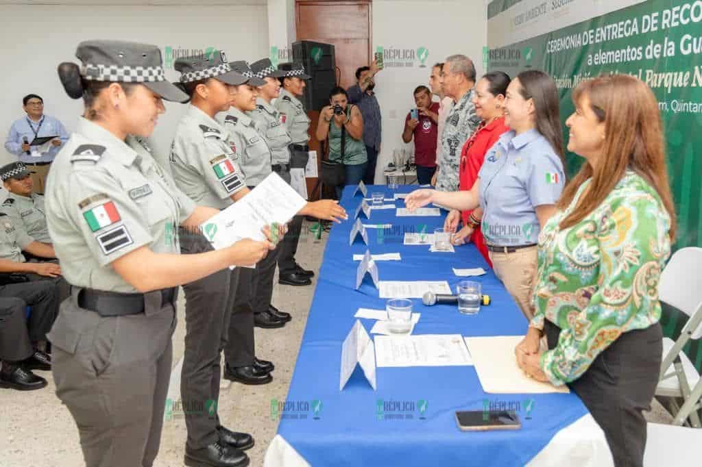 Capacitan en Tulum a elementos de la Guardia Nacional especializados en la protección de Áreas Naturales Protegidas