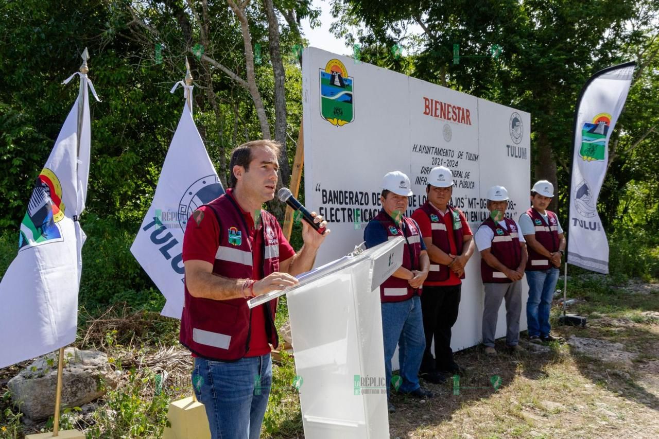Diego Castañón pone en marcha electrificación y alumbrado de COBÁ