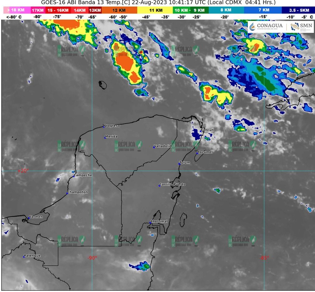 Lluvias puntuales a fuertes para Quintana Roo