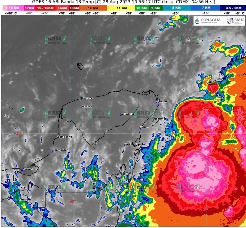 Afecta tormenta tropical “Idalia” costas de Quintana Roo