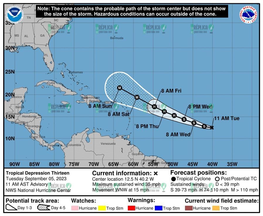 Se forma depresión tropical 13 en el Atlántico; no representa riesgo para Quintana Roo
