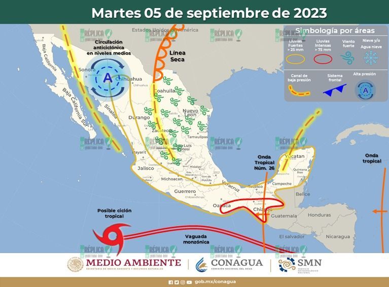 Algunos chubascos para Quintana Roo