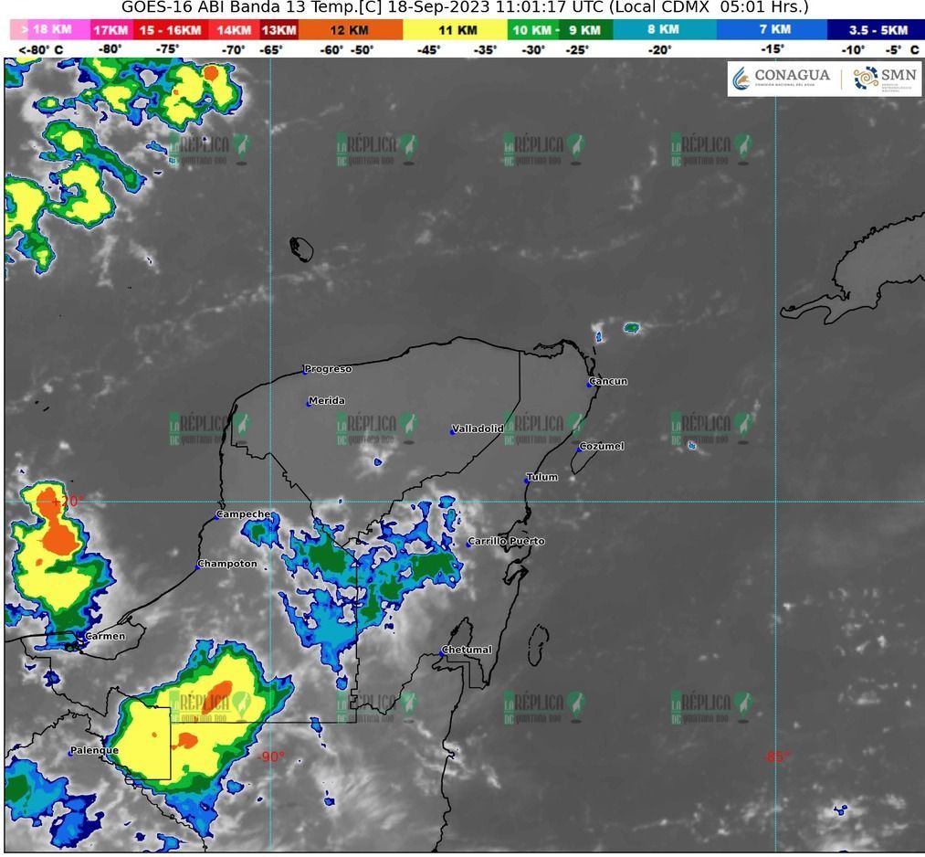 Anuncian lluvias puntuales fuertes para regiones de Quintana Roo. 