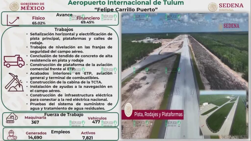 Tren Maya avanza conforme a lo planeado, para inaugurarse en diciembre, asegura Sedena