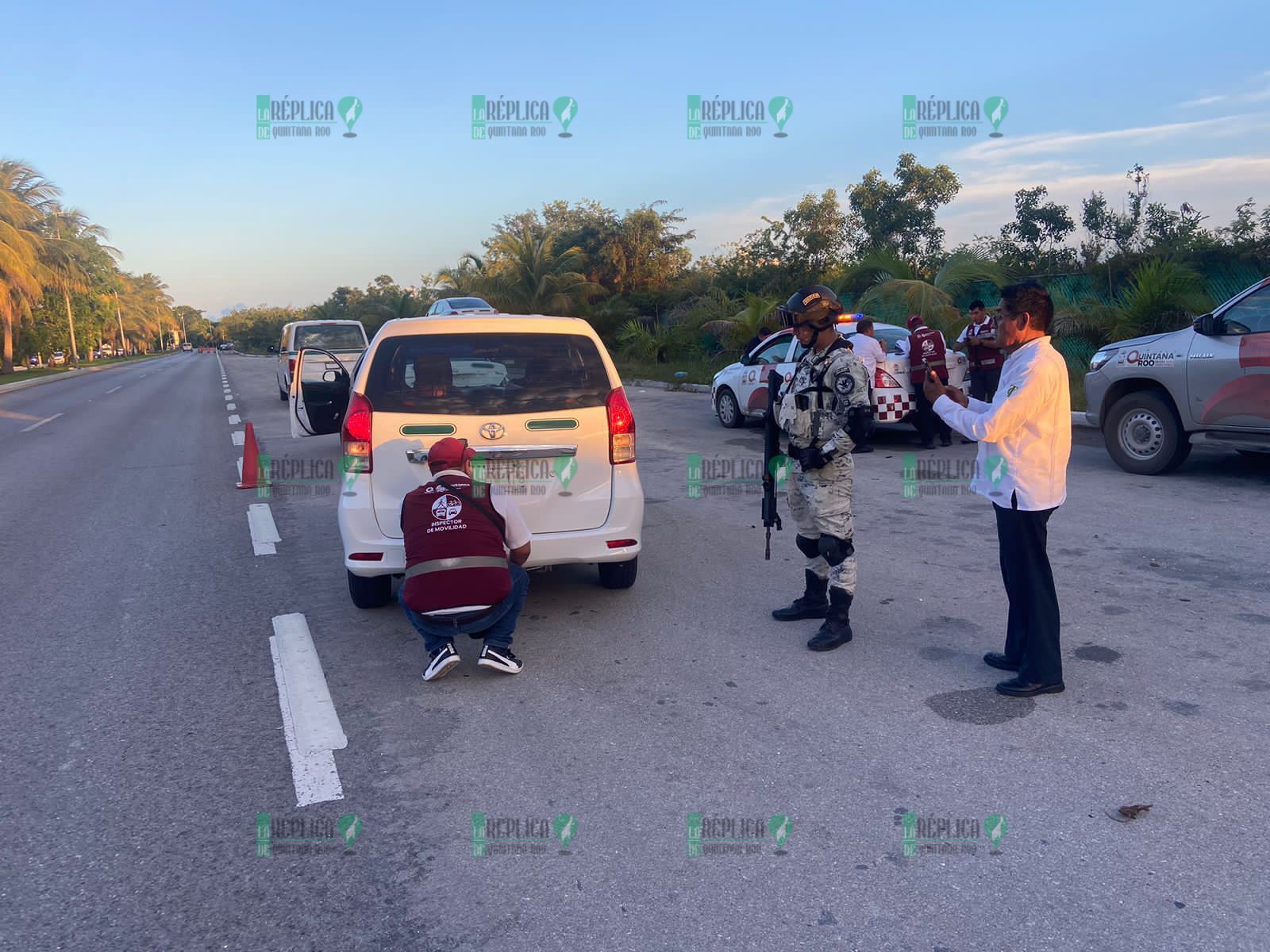 En coordinación los tres niveles de gobierno realizan operativo de transporte público y privado