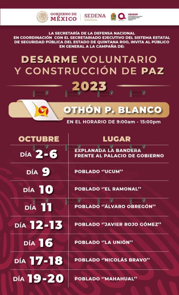 Invitan a participar en la campaña “Desarme Voluntario y Construcción de Paz”