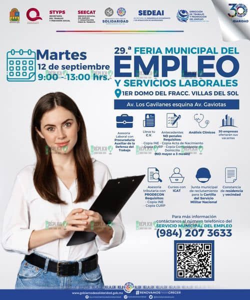 Se invita a Feria Municipal de Empleo y Servicios Laborales