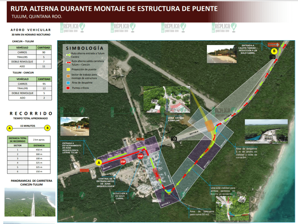 ATENCIÓN: Maniobras pesadas en carretera Tulum-Akumal los días 27, 28 y 29 de octubre