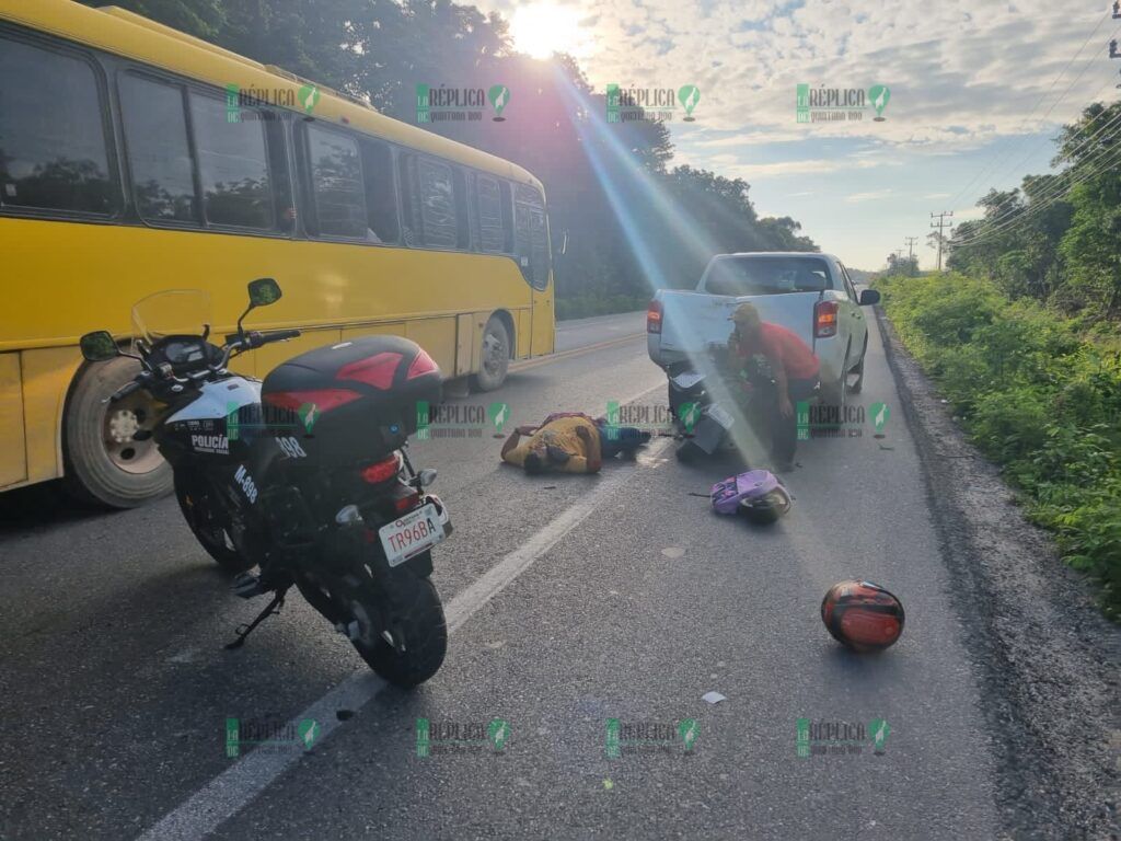 Pierde la vida motociclista tras chocar contra una camioneta, cerca del aeropuerto de Cancún