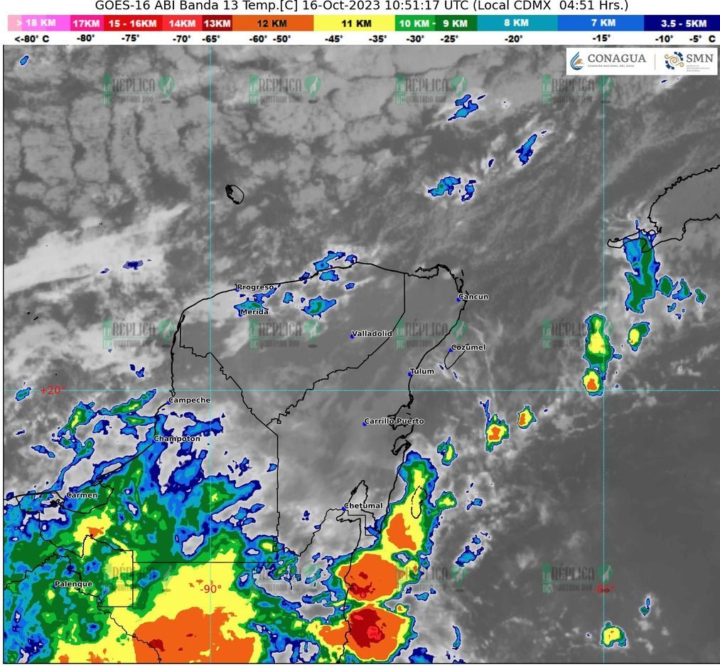 Lunes con intervalos de chubascos para Quintana Roo