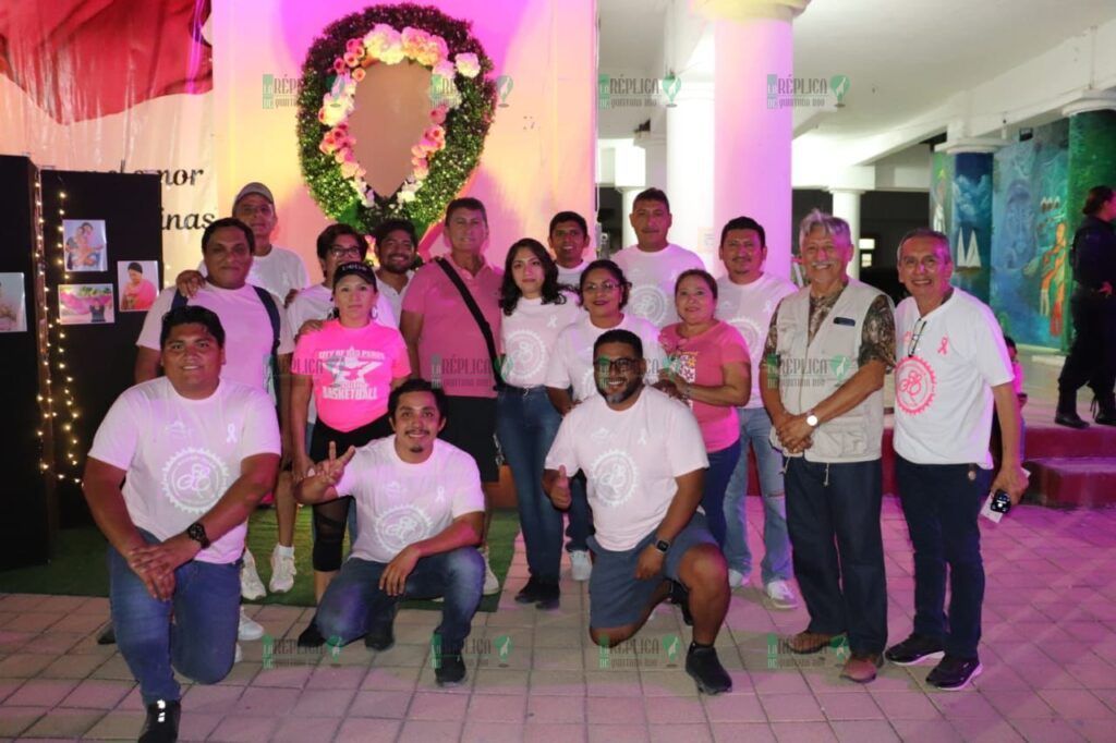 Realizan en Bacalar la segunda Rodada Rosa para hacer conciencia en la lucha contra el cáncer de mama