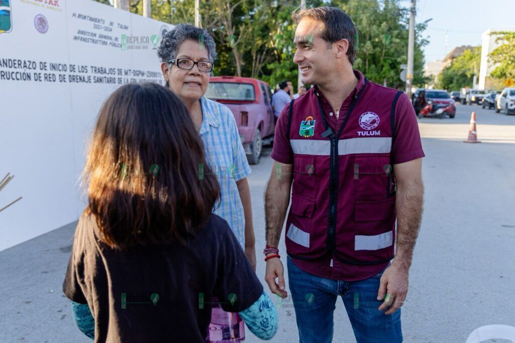 Diego Castañón pone en marcha la construcción del drenaje sanitario en la colonia Huracanes de Tulum