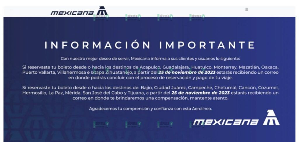 Arranca Mexicana de Aviación venta de boletos, pero excluye a Cancún, Cozumel y Chetumal