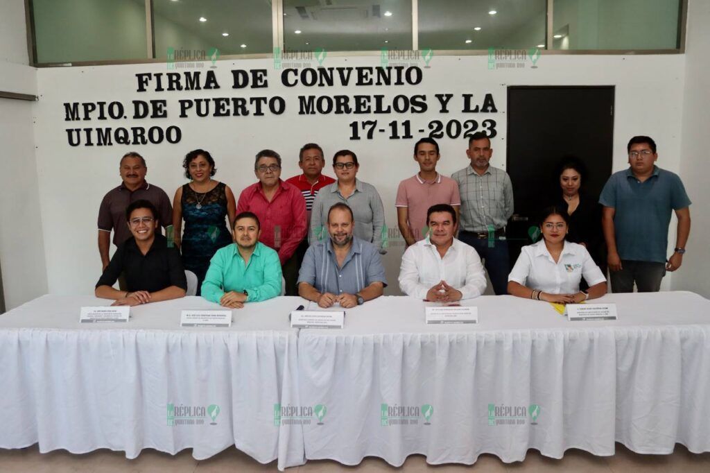 Firma gobierno de Puerto Morelos convenio con la universidad intercultural maya de Quintana Roo