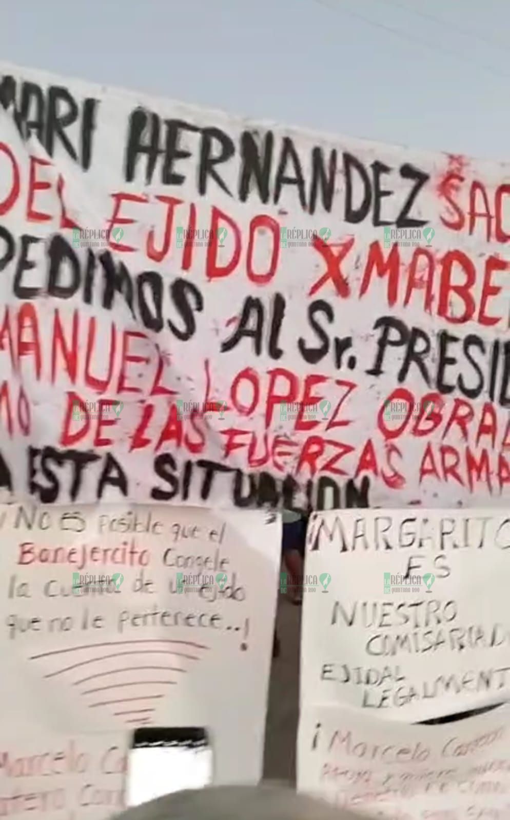 Bloquean ejidatarios de Felipe Carrillo Puerto carretera a Valladolid, para exigir destitución del comisariado 