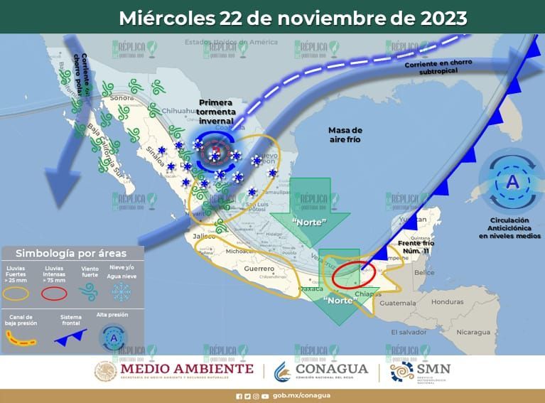 Intervalos de chubascos para Quintana Roo