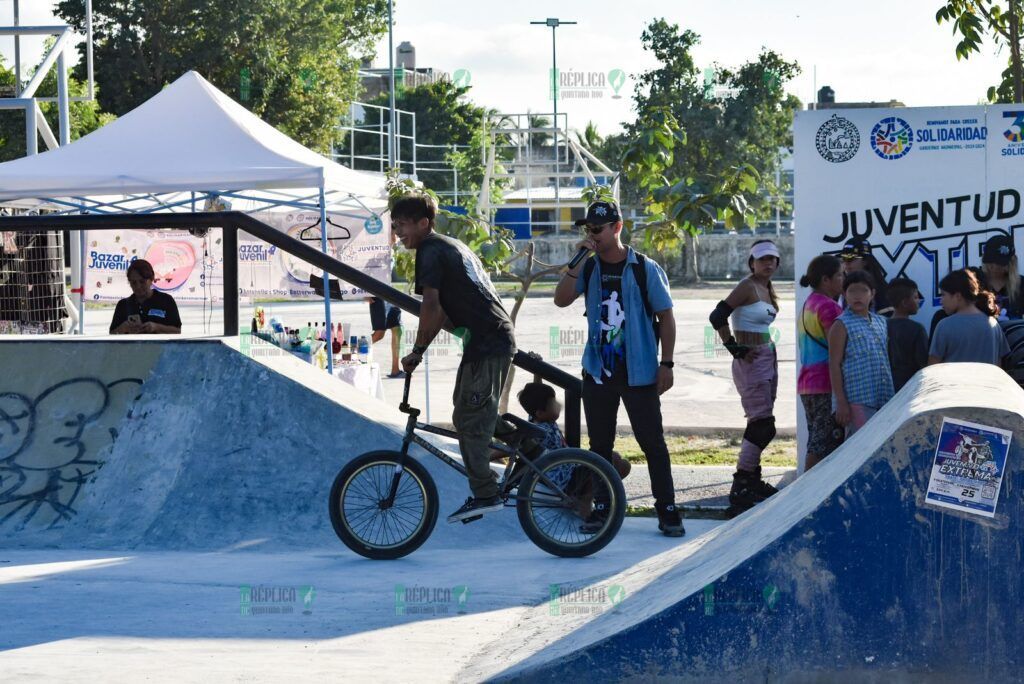 Playa del Carmen, Solidaridad .- Adrenalina y talento en Juventud Extrema Más de 300 jóvenes apasionados por el skate, BMX, parkour y rollers,